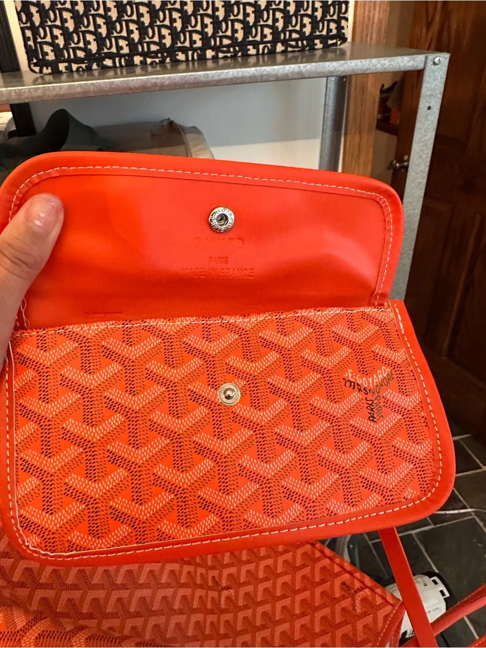 Goyard Orange Chevron Tote Bag - Picture 3 of 4